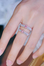 Load image into Gallery viewer, LUOWEND 18K White Gold Real Natural Pink Diamond Ring for Women