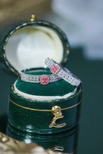 Load image into Gallery viewer, LUOWEND 18K White Gold Real Natural Pink Diamond Ring for Women