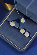 Load image into Gallery viewer, LUOWEND 18K White Gold Real Natural Yellow Diamond Stud Earrings for Women