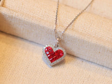 Load image into Gallery viewer, LUOWEND 18K White/Yellow Gold Nattural Ruby Necklace for Women