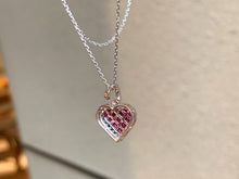 Load image into Gallery viewer, LUOWEND 18K White/Yellow Gold Nattural Ruby Necklace for Women