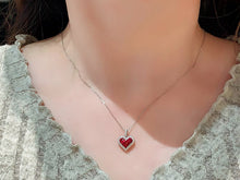 Load image into Gallery viewer, LUOWEND 18K White/Yellow Gold Nattural Ruby Necklace for Women