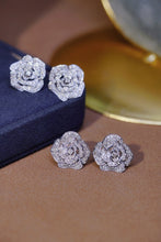 Load image into Gallery viewer, LUOWEND 18K White Gold Real Natural Diamond Stud Earrings for Women