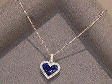 Load image into Gallery viewer, LUOWEND 18K White Gold Natural Sapphire Necklace for Women