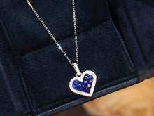 Load image into Gallery viewer, LUOWEND 18K White Gold Natural Sapphire Necklace for Women