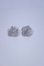Load image into Gallery viewer, LUOWEND 18K White Gold Real Natural Diamond Stud Earrings for Women