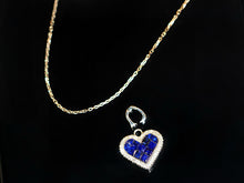 Load image into Gallery viewer, LUOWEND 18K White Gold Natural Sapphire Necklace for Women