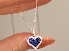 Load image into Gallery viewer, LUOWEND 18K White Gold Natural Sapphire Necklace for Women