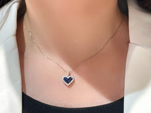 Load image into Gallery viewer, LUOWEND 18K White Gold Natural Sapphire Necklace for Women