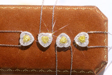 Load image into Gallery viewer, LUOWEND 18K White Gold Real Natural Yellow Diamond Pendant Necklace for Women