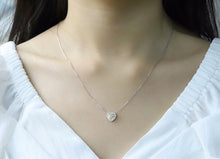 Load image into Gallery viewer, LUOWEND 18K White Gold Real Natural Yellow Diamond Pendant Necklace for Women