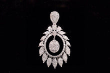 Load image into Gallery viewer, LUOWEND 18K White Gold Real Natural Diamond Pendant Necklace for Women