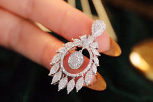 Load image into Gallery viewer, LUOWEND 18K White Gold Real Natural Diamond Pendant Necklace for Women