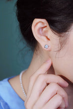 Load image into Gallery viewer, LUOWEND 18K White Gold Real Natural Diamond Stud Earrings for Women