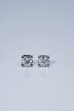 Load image into Gallery viewer, LUOWEND 18K White Gold Real Natural Diamond Stud Earrings for Women