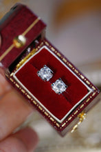 Load image into Gallery viewer, LUOWEND 18K White Gold Real Natural Diamond Stud Earrings for Women
