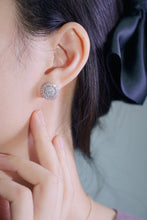 Load image into Gallery viewer, LUOWEND 18K White Gold Real Natural Diamond Stud Earrings for Women