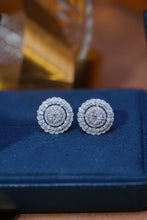 Load image into Gallery viewer, LUOWEND 18K White Gold Real Natural Diamond Stud Earrings for Women