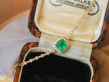 Load image into Gallery viewer, LUOWEND 18K Yellow Gold Natural Emerald Bracelet for Women