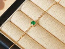 Load image into Gallery viewer, LUOWEND 18K Yellow Gold Natural Emerald Bracelet for Women