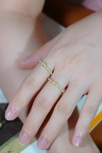 Load image into Gallery viewer, LUOWEND 18K Yellow Gold Natural Yellow Diamond Ring for Women