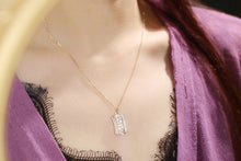 Load image into Gallery viewer, LUOWEND 18K Yellow Gold Real Natural Diamond Pendant Necklace for Women