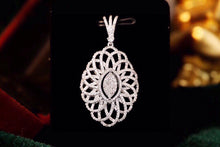 Load image into Gallery viewer, LUOWEND 18K White Gold Real Natural Diamond Pendant Necklace for Women