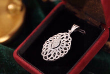 Load image into Gallery viewer, LUOWEND 18K White Gold Real Natural Diamond Pendant Necklace for Women