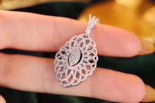 Load image into Gallery viewer, LUOWEND 18K White Gold Real Natural Diamond Pendant Necklace for Women