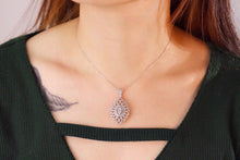 Load image into Gallery viewer, LUOWEND 18K White Gold Real Natural Diamond Pendant Necklace for Women