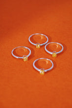Load image into Gallery viewer, LUOWEND 18K White Gold Real Natural Yellow Diamond Ring for Women