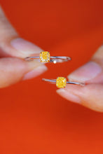 Load image into Gallery viewer, LUOWEND 18K White Gold Real Natural Yellow Diamond Ring for Women
