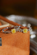 Load image into Gallery viewer, LUOWEND 18K White Gold Natural Yellow Diamond Ring for Women