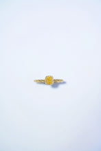 Load image into Gallery viewer, LUOWEND 18K Yellow Gold Real Natural Yellow Diamond Ring for Women