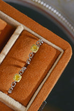 Load image into Gallery viewer, LUOWEND 18K White Gold Natural Yellow Diamond Ring for Women