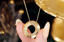 Load image into Gallery viewer, LUOWEND 18K Yellow Gold Real Natural Diamond Pendant Necklace for Women