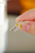 Load image into Gallery viewer, LUOWEND 18K White Gold Natural Yellow Diamond Ring for Women