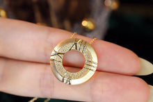 Load image into Gallery viewer, LUOWEND 18K Yellow Gold Real Natural Diamond Pendant Necklace for Women