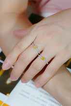 Load image into Gallery viewer, LUOWEND 18K White Gold Natural Yellow Diamond Ring for Women