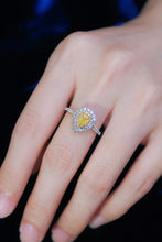 Load image into Gallery viewer, LUOWEND 18K White Gold Real Natural Yellow Diamond Ring for Women