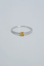 Load image into Gallery viewer, LUOWEND 18K White Gold Natural Yellow Diamond Ring for Women