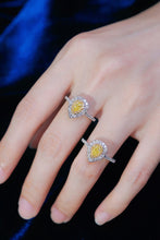 Load image into Gallery viewer, LUOWEND 18K White Gold Real Natural Yellow Diamond Ring for Women