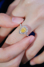 Load image into Gallery viewer, LUOWEND 18K White Gold Real Natural Yellow Diamond Ring for Women