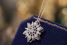 Load image into Gallery viewer, LUOWEND 18K White Gold Real Natural Diamond Pendant Necklace for Women