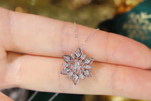 Load image into Gallery viewer, LUOWEND 18K White Gold Real Natural Diamond Pendant Necklace for Women