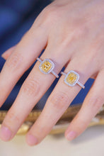 Load image into Gallery viewer, LUOWEND 18K White Gold Real Natural Yellow Diamond Ring for Women
