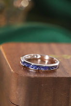 Load image into Gallery viewer, LUOWEND 18K White Gold Natural Sapphire Ring for Women