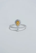 Load image into Gallery viewer, LUOWEND 18K White Gold Natural Green Diamond Ring for Women