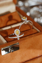 Load image into Gallery viewer, LUOWEND 18K White Gold Natural Green Diamond Ring for Women