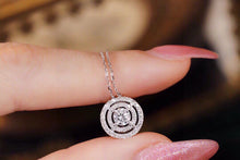 Load image into Gallery viewer, LUOWEND 18K White Gold Real Natural Diamond Pendant Necklace for Women